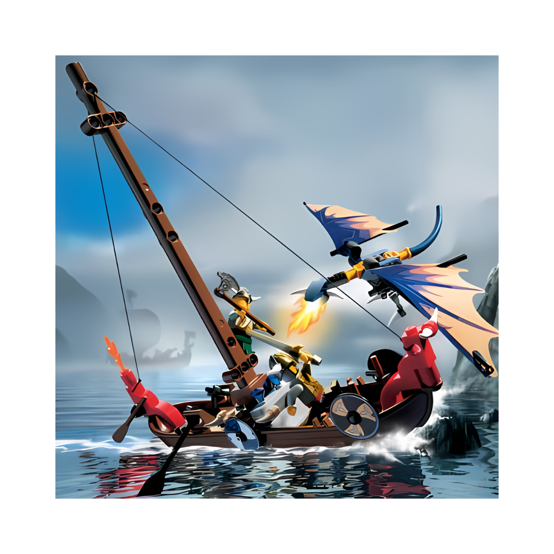 LEGO® Vikings Viking Boat vs. the Wyvern Dragon (7016) - Bricks and Minifigs Sioux Falls