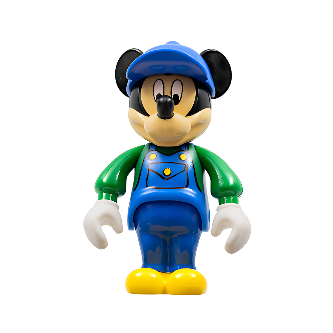 33254: Mickey Mouse Figure with Blue Overalls, Green Sleeves, Blue Cap - Bricks and Minifigs Sioux Falls
