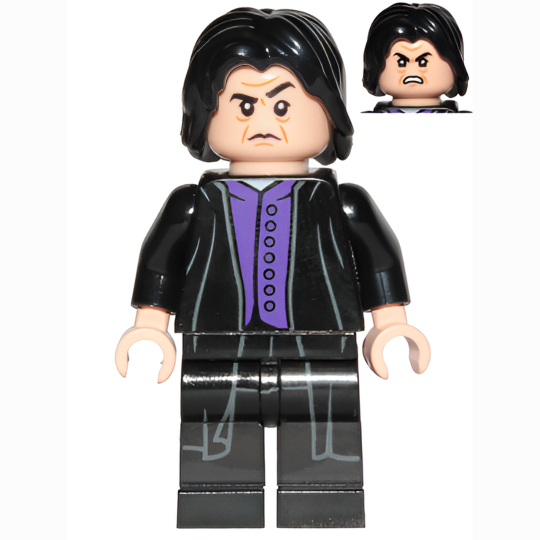 hp134: Professor Severus Snape - Dark Purple Shirt, Black Robes, Printed Legs