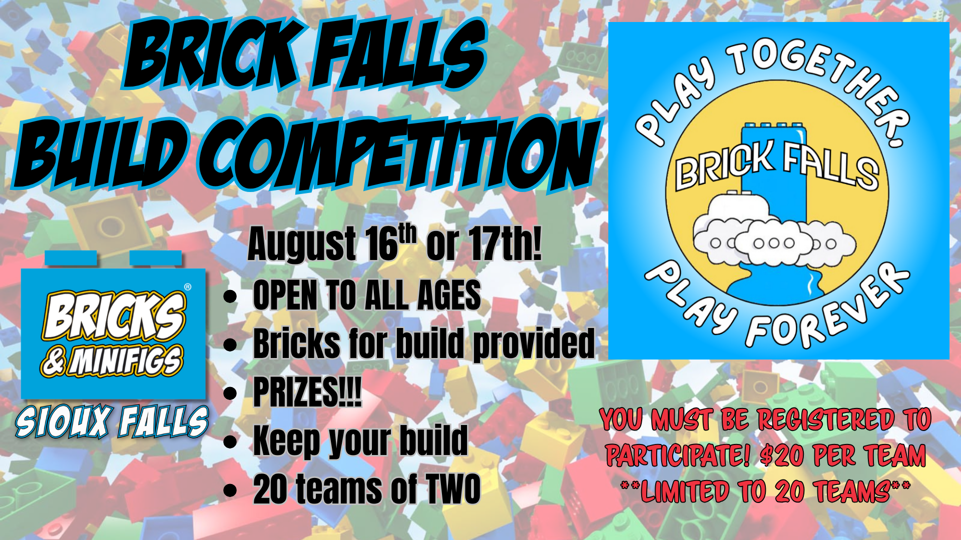 BAMSF Brick Falls Build Competition 2025 - Bricks and Minifigs Sioux Falls